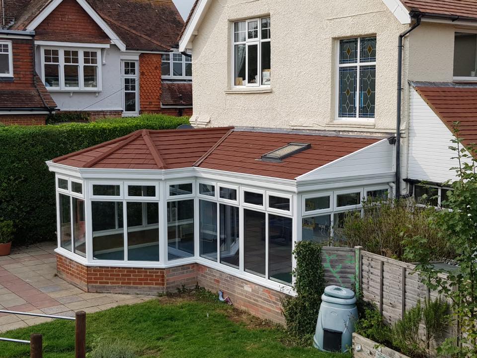 Modern house with a conservatory